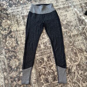 ALO Yoga Charcoal and Light Gray Leggings Alosoft High Waisted Lounge Leggings